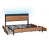 Oikiture Metal Bed Frame King Size LED Headboard 4 Storage Drawers USB