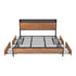 Oikiture Metal Bed Frame King Size LED Headboard 4 Storage Drawers USB