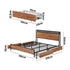 Oikiture Metal Bed Frame King Size LED Headboard 4 Storage Drawers USB