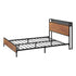 Oikiture Metal Bed Frame King Size LED USB Charge Storage Headboard