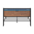 Metal Bed Frame King LED Light USB Charge Storage Headboard