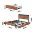 Metal Bed Frame Queen LED Headboard 4 Storage Drawers USB