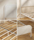 Metal Bed Frame Double Size Bedhead Boucle Fabric Beige