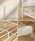 Metal Bed Frame King Single Size Bedhead Boucle Fabric Beige