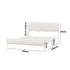Metal Bed Frame Queen Size Bedhead Boucle Fabric Beige