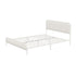 Metal Bed Frame Queen Size Bedhead Boucle Fabric Beige