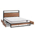 Metal Bed Frame King Size LED 4 Drawers USB with Mattress