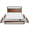 Metal Bed Frame Queen LED 4 Drawers USB with Mattress
