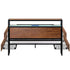 Metal Bed Frame King Size LED 4 Drawers USB with Mattress