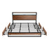 Oikiture Metal Bed Frame King LED Storage Headboard USB Charging & 4 Drawers