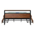 Oikiture Metal Bed Frame King LED Storage Headboard USB Charging & 4 Drawers