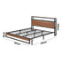 Oikiture Metal Bed Frame King Size LED Storage Headboard USB Charge