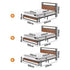 Metal Bed Frame + Mattress – LED Shelf, USB/Power Ports, Double, Brown