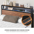 Oikiture Metal Bed Frame Queen Size LED Storage USB with Mattress