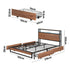 Oikiture Metal Bed Frame Queen LED Storage Headboard USB Charging & 4 Drawers