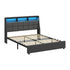 Double Bed Frame with LED Storage Headboard & USB Charging Ports