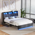 Double Size Bed Frame Headboard RGB LED Lights Drawer USB