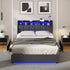 Double Size Bed Frame Headboard RGB LED Lights Drawer USB