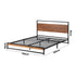 Metal Bed Frame Double Size Wooden