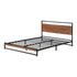 Metal Bed Frame Double Size Wooden