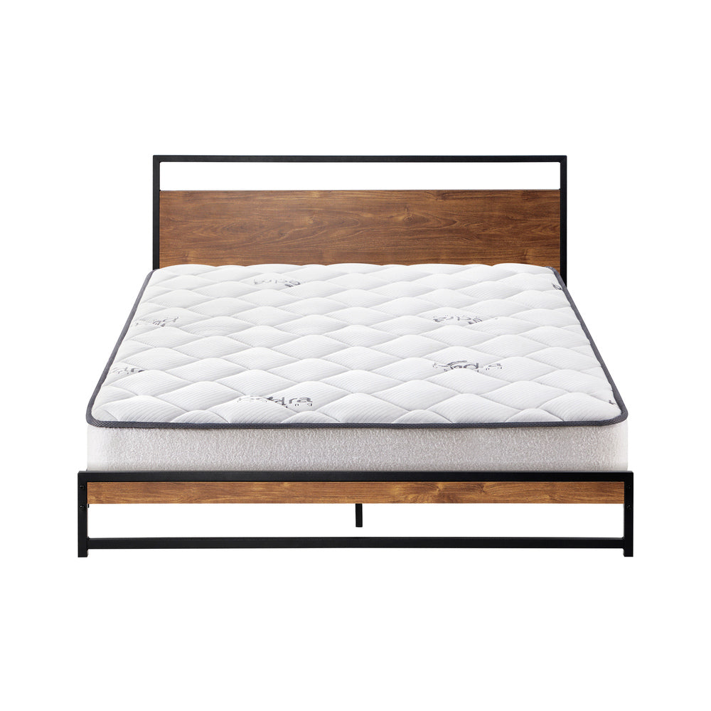 Metal Bed Frame Double Size Beds Platform with Mattress