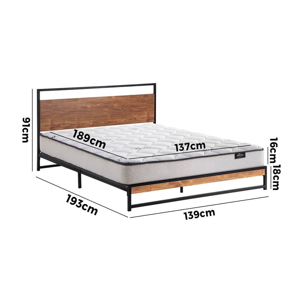 Metal Bed Frame Double Size Beds Platform with Mattress