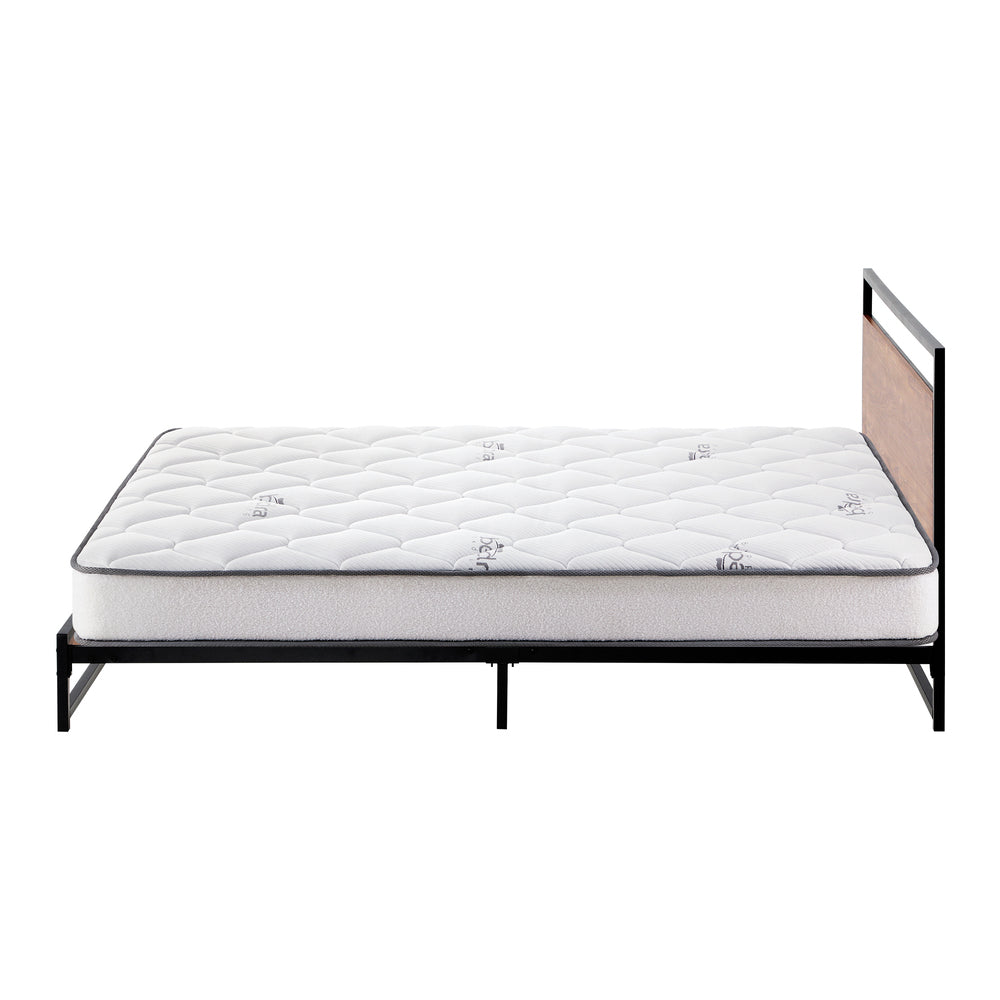 Oikiture Metal Bed Frame Double Size Beds Platform with Mattress