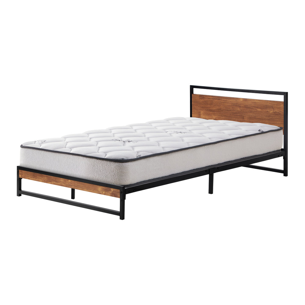 Metal Bed Frame King Single Beds Platform with Mattress