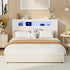 Bed Frame Queen Size with LED Lights USB Charging Headboad
