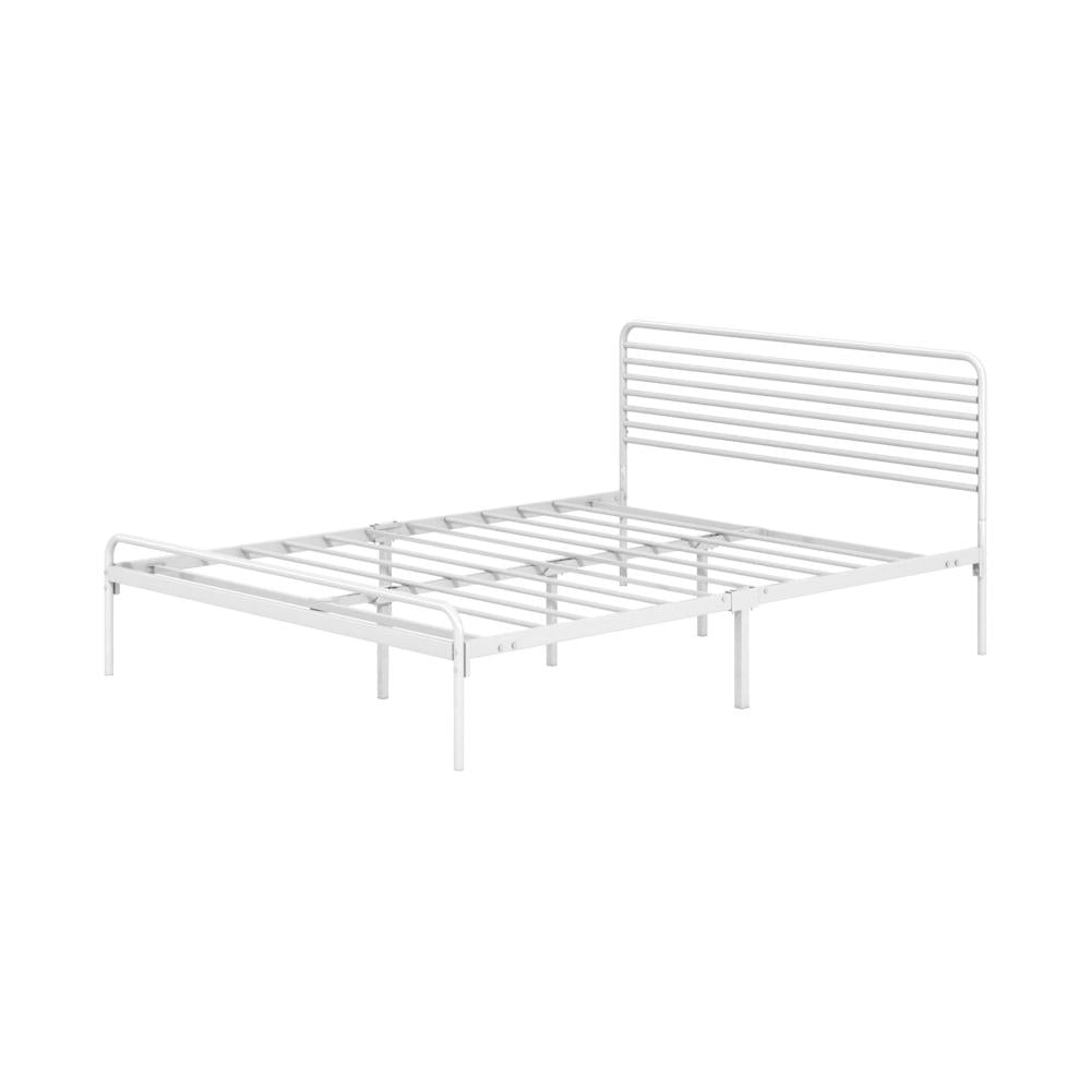 Metal Bed Frame Double Size Platform White