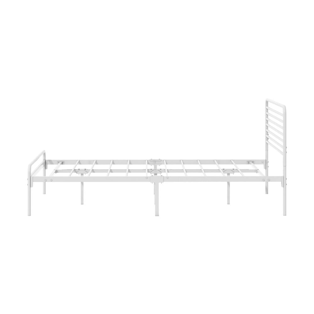 Metal Bed Frame Double Size Platform White