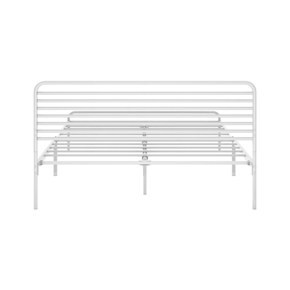 Metal Bed Frame Double Size Platform White