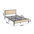 Metal Bed Frame King Single Size with Rattan Board