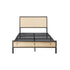Metal Bed Frame King Single Size with Rattan Board
