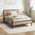 Metal Bed Frame Single Size with Rattan Board