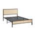 Metal Bed Frame Single Size with Rattan Board