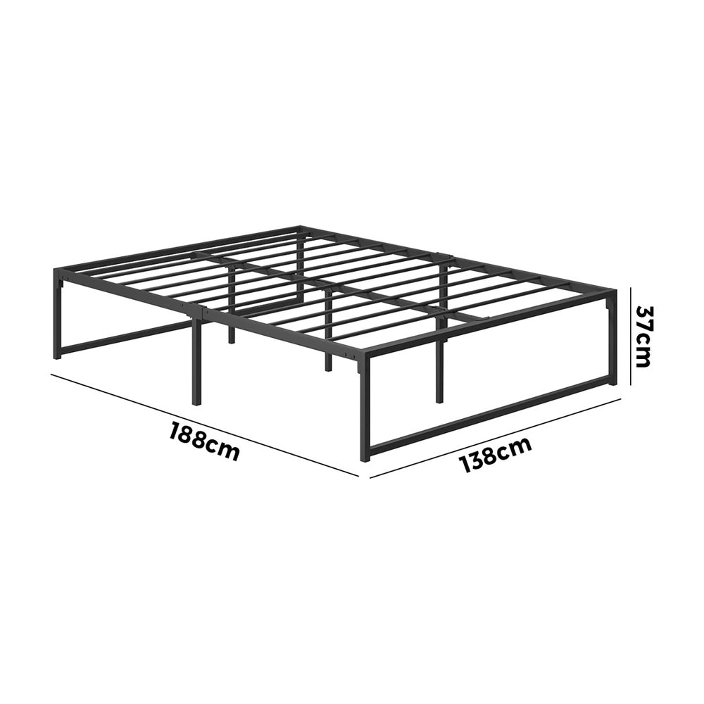 Metal Bed Frame Double Size Beds Platform Black
