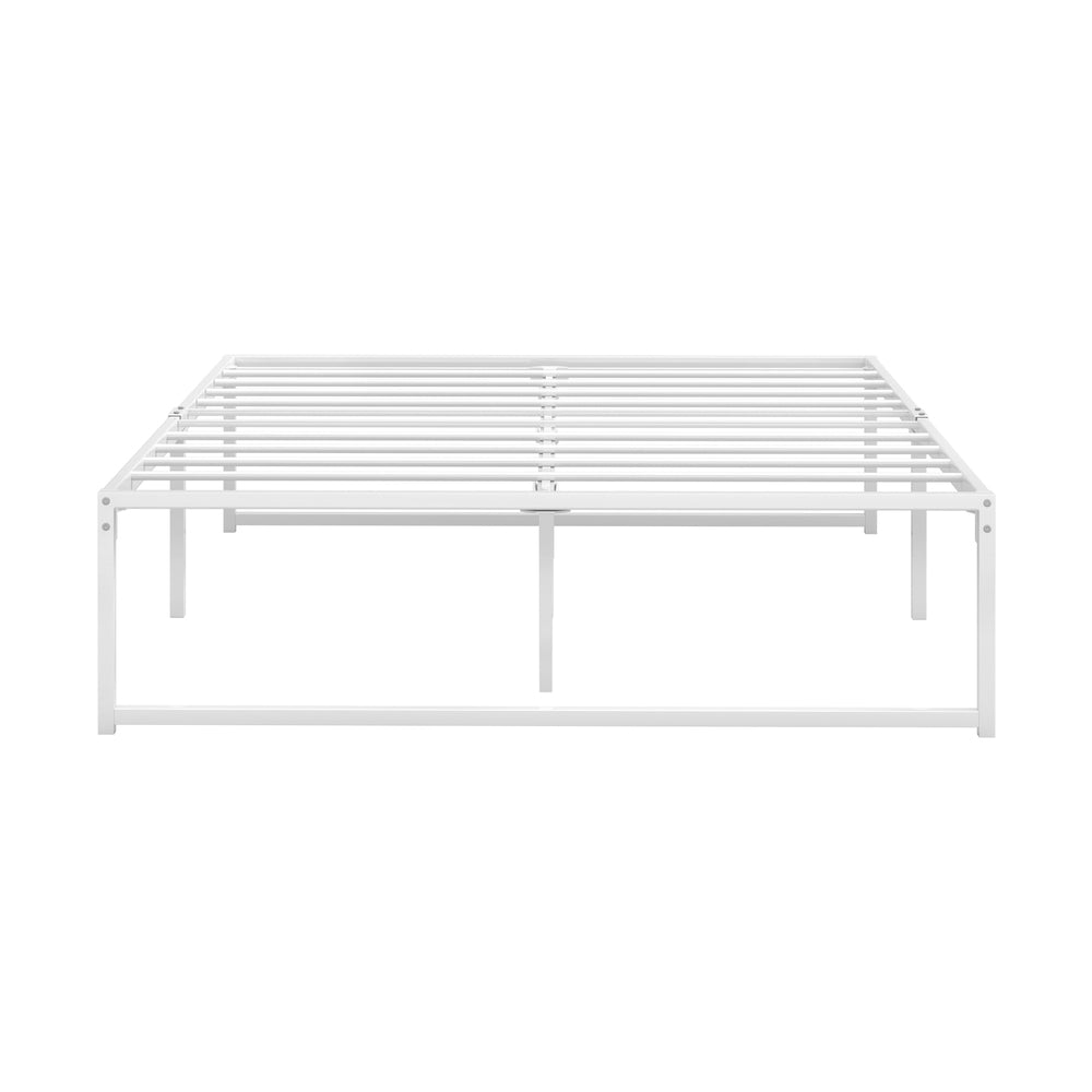 Metal Bed Frame Double Size Bed Base White