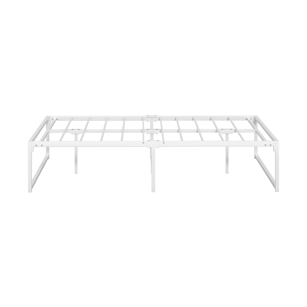 Metal Bed Frame Double Size Bed Base White