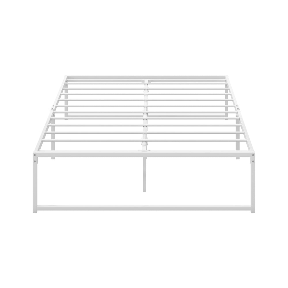 Metal Bed Frame Double Size Bed Base White