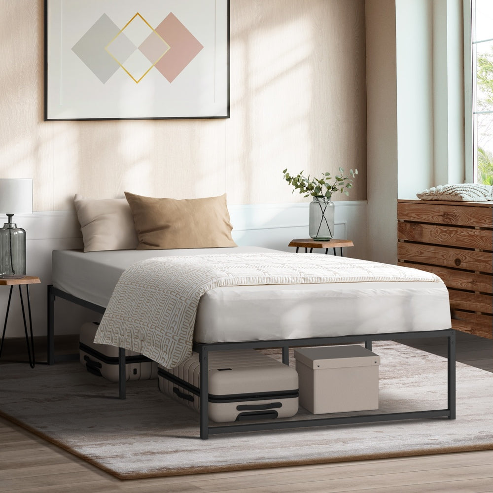 Metal Bed Frame King Single Beds Platform Black