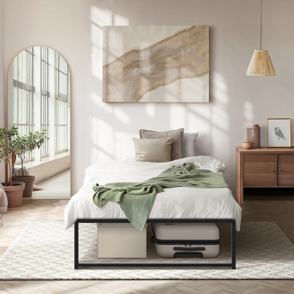 Metal Bed Frame King Single Beds Platform Black