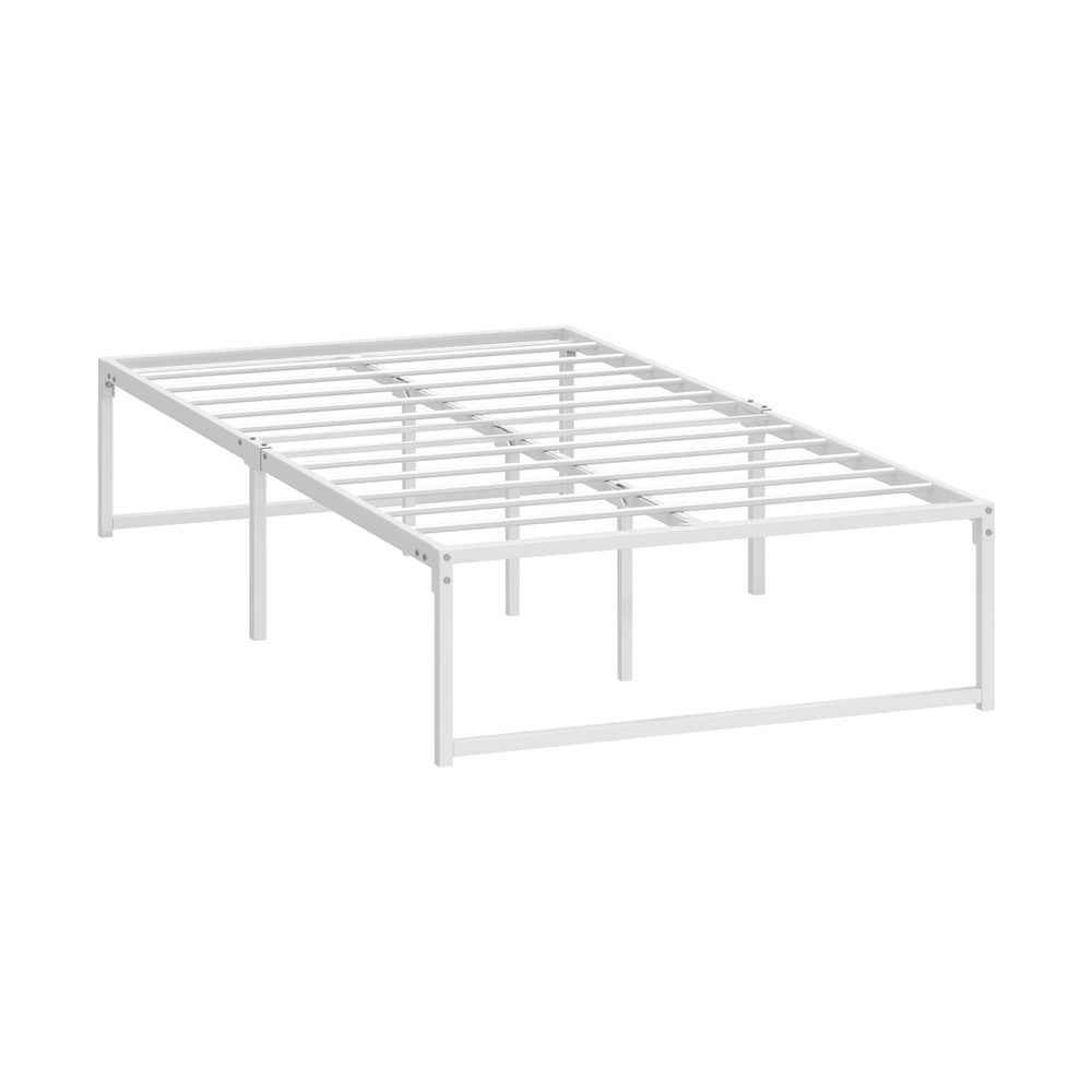 Metal Bed Frame King Single Bed Base White