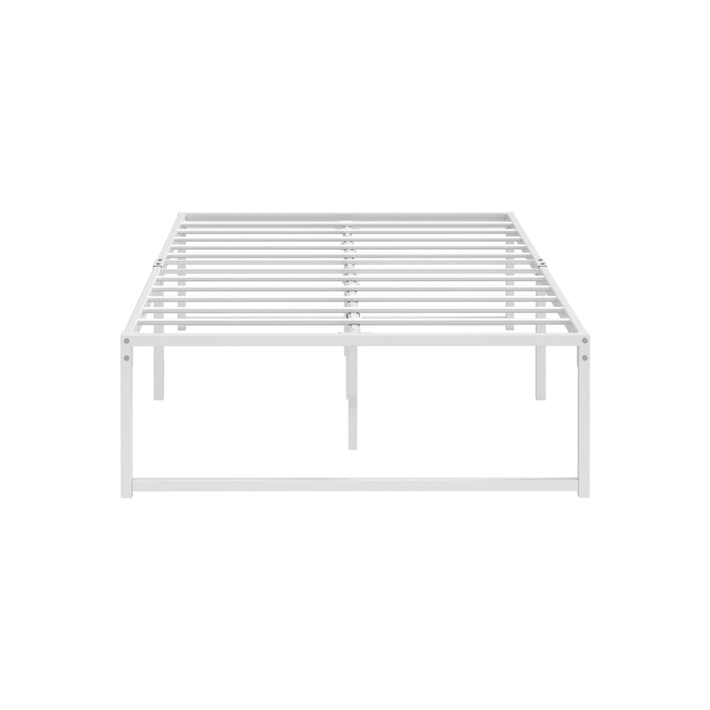 Metal Bed Frame King Single Bed Base White