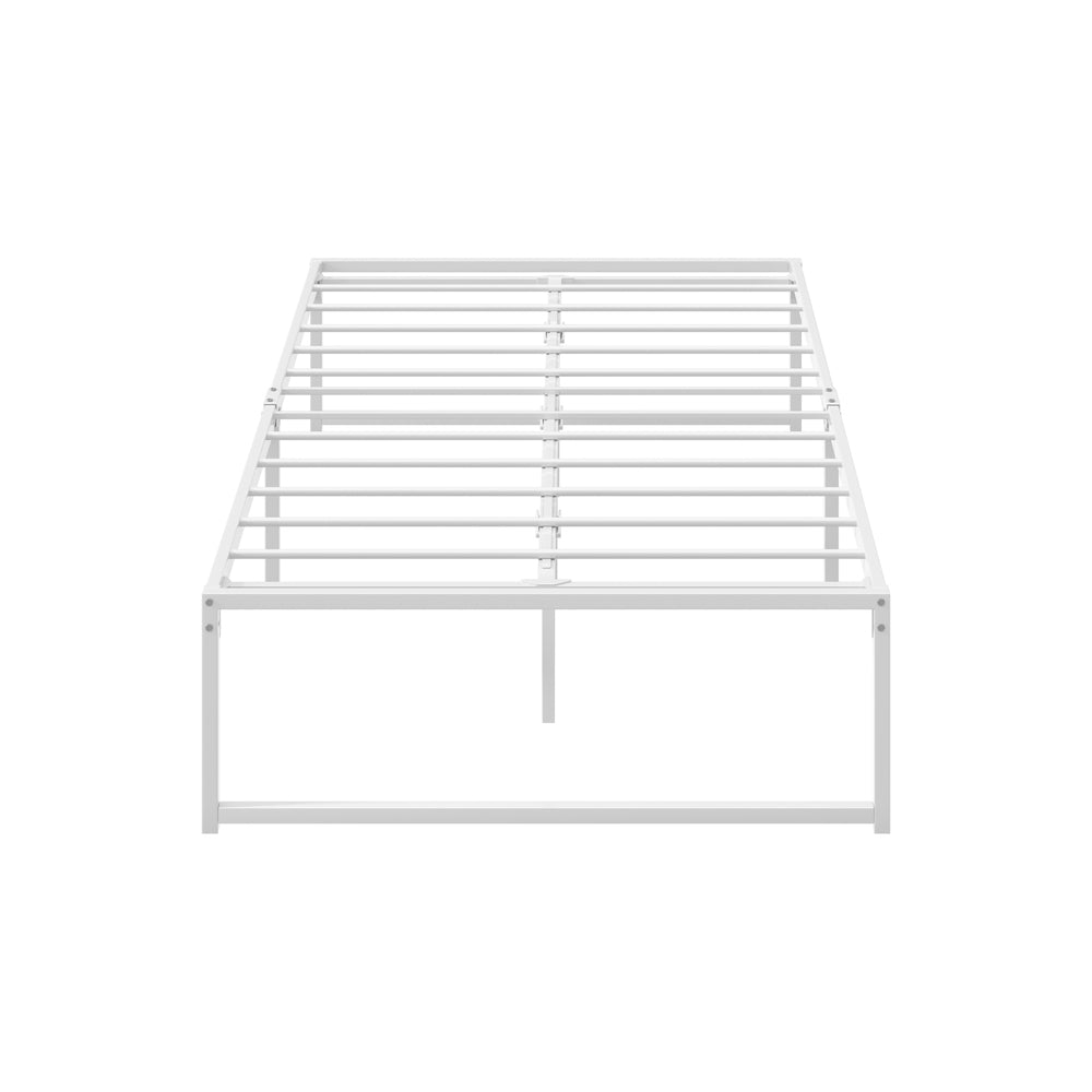 Metal Bed Frame King Single Bed Base White