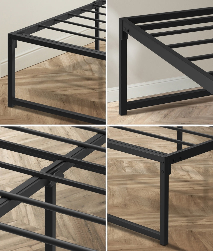 Metal Bed Frame Queen Size Beds Platform Black