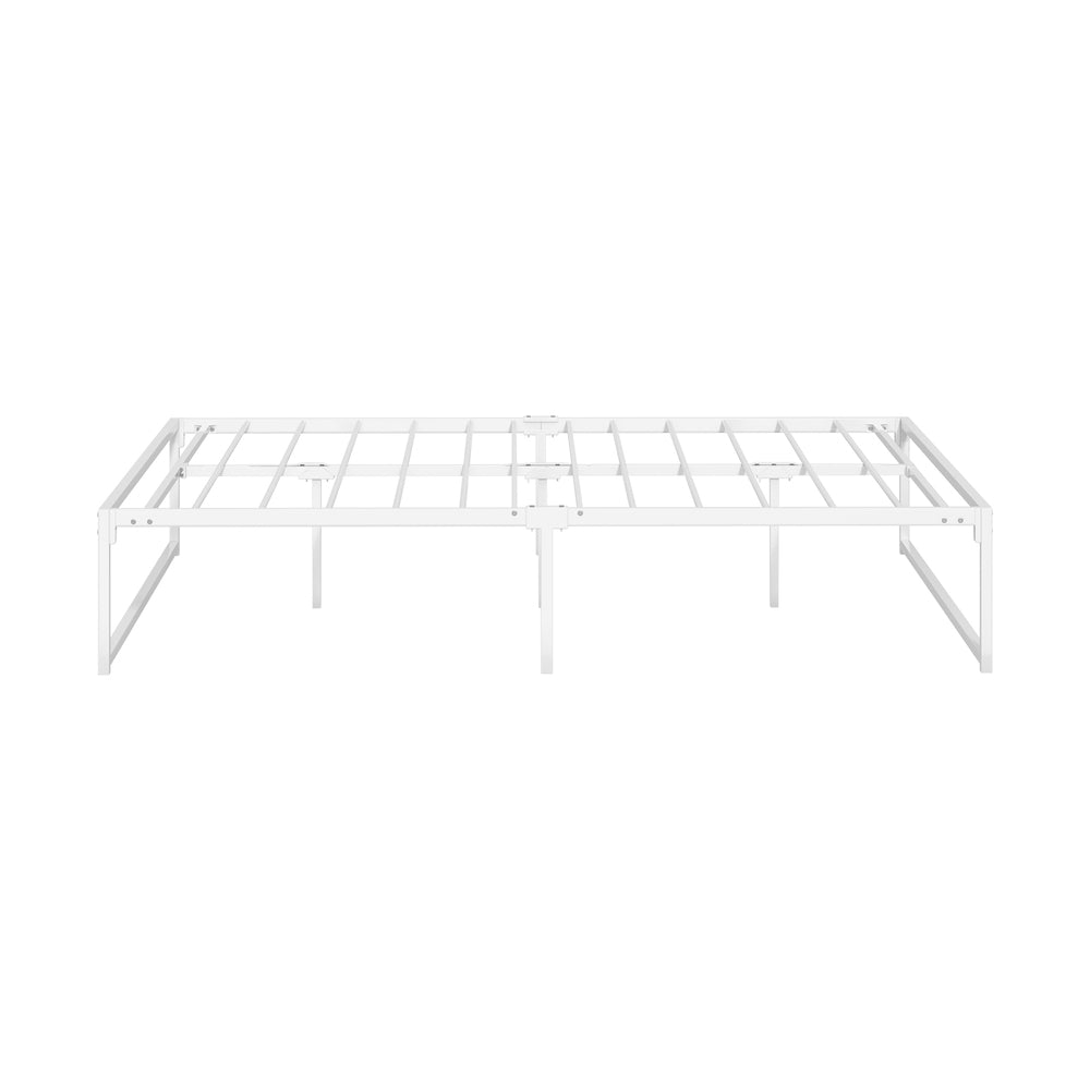 Metal Bed Frame Queen Size Bed Base White