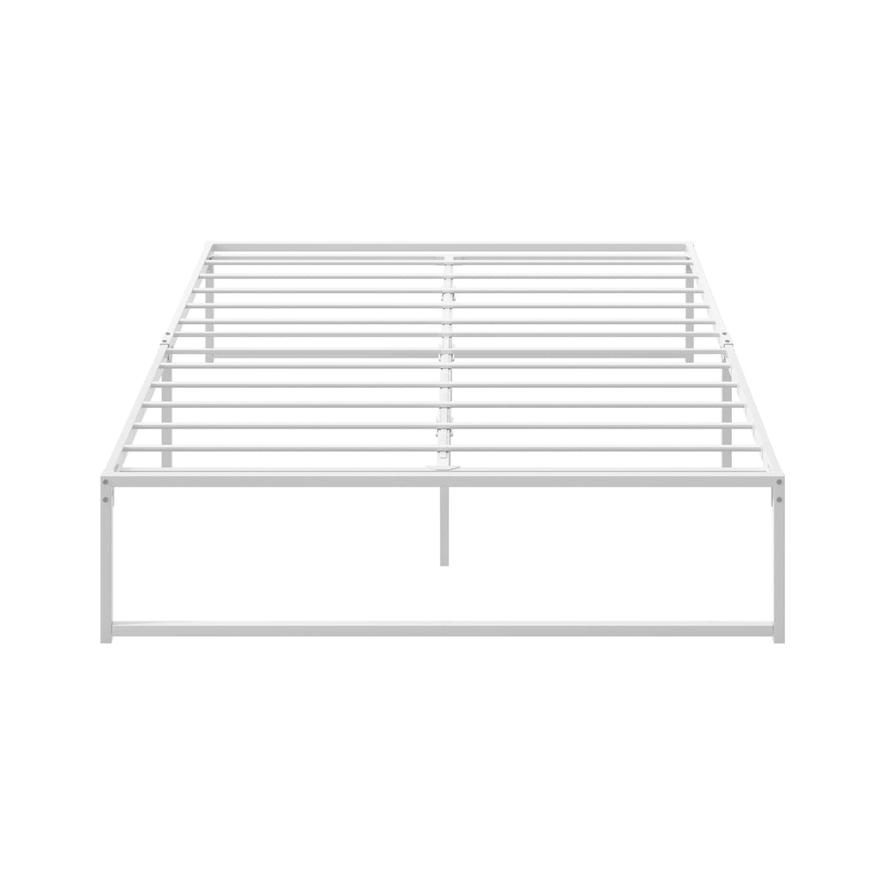 Metal Bed Frame Queen Size Bed Base White