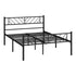 Oikiture Metal Bed Frame Double Size Bed Base Platform Black SIS