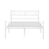Metal Bed Frame – Double, Rails Design, Powder‑Coated, Under‑Bed Storage, White